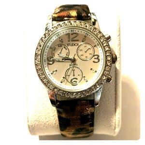 Studio Time leopard print watch